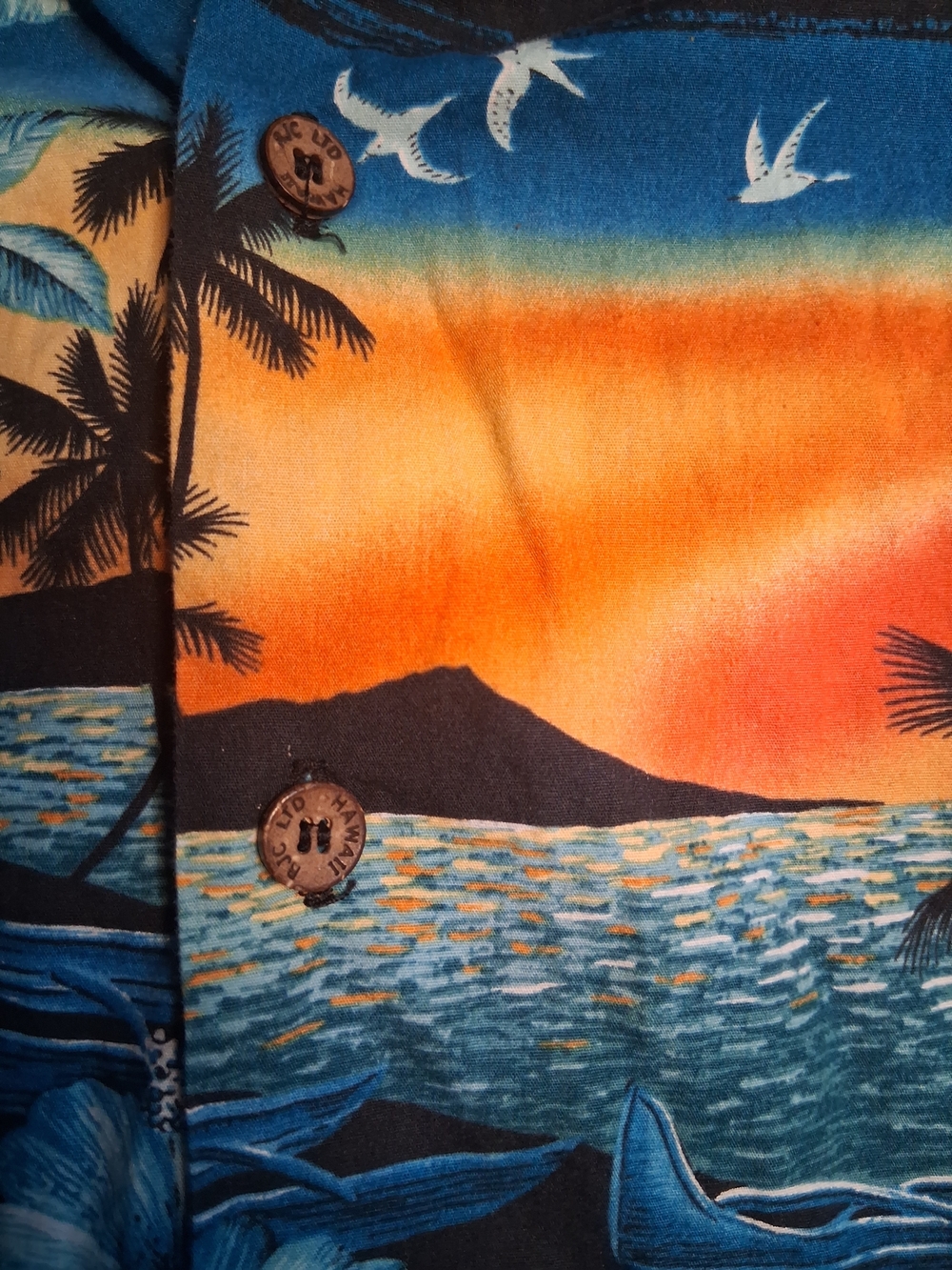 RJC Sportswear Hawaiian Sunset Shirt Blue Kids 4 Tropical - Picture 3 of 5